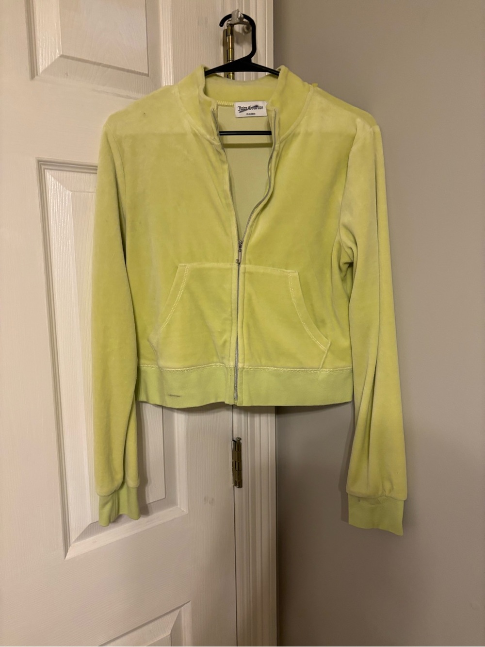 Juicy Couture Lime Green Velour Zip Jacket Size M